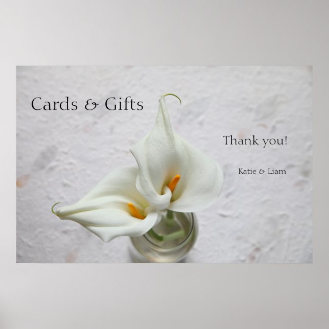 Poster Lírios Calla no casamento texturizado (Frente)