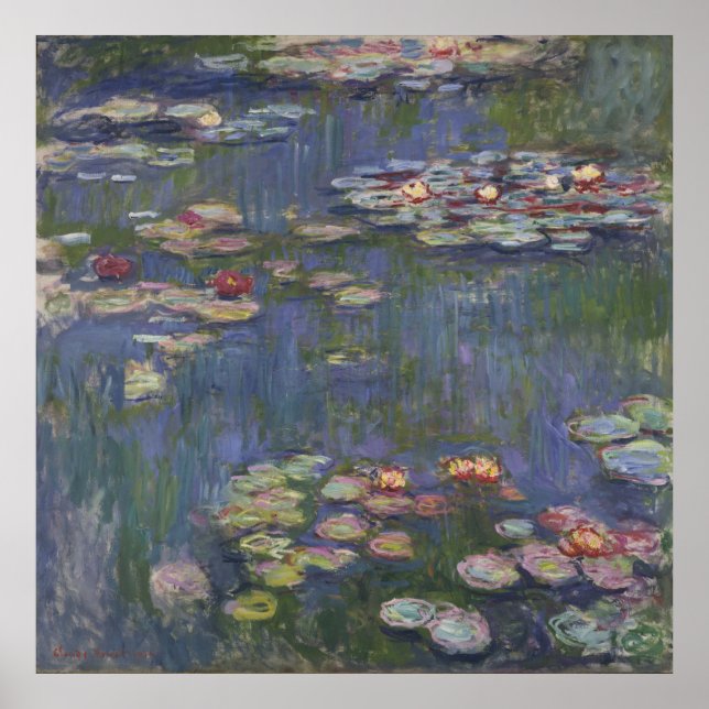 Poster Lírios d'água de Claude Monet (Frente)