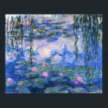 Pôster Lírios de água<br><div class="desc">Claude Monet obra de arte. Lírios de água e salgueiros chorões em uma lagoa refletindo a linda nuvem encheu o céu azul.</div>