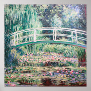 Poster Lírios de Água Brancos Claude Monet
