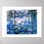 Poster Lírios de água de Monet<br><div class="desc">Lírios de água de Monet. Visite minha loja para obter um design mais interessante e mais opções de cores => zazzle.com/iwheels*</div>