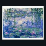 Poster Lírios de água por Monet | 16"x20"<br><div class="desc">Esta peça é da famosa série de lírios d'água de Monet. Pintado em 1910, é um exemplo excelente de Impressionismo - capturando luz fugaz, reflexões, e o gentil movimento da água. As cores e os traços fazem a cena se sentir viva, ainda que pacífica. Disponível em 5:4 tamanhos.</div>