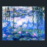 Poster Lírios de Água Rosa Monet<br><div class="desc">Um poster de água cor-de-rosa monet com lírios de água cor-de-rosa lindos flutuando em um lago azul calmo com almofadas de lírios. Um presente de Monet excelente para fãs do impressionismo e da arte francesa. Inimpressionismo sereno na natureza com lindas flores e paisagem de lagoas cênicas.</div>