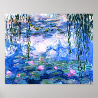 Poster Lírios de Água Rosa Monet