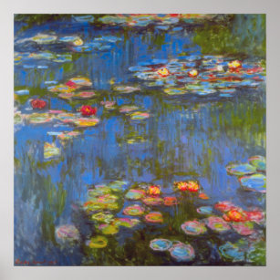 Pôster Lírios de Claude Monet, Vintage Nature Art