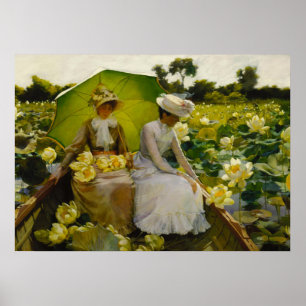 Poster Lírios de Lótus, Arte Refinada por Charles Curran