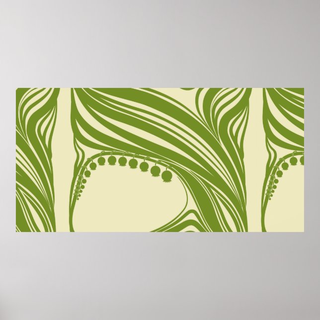 Poster Lírios do vale. Moldura floral. Belo sinal (Frente)