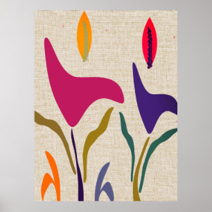 Poster Lírios em Linen