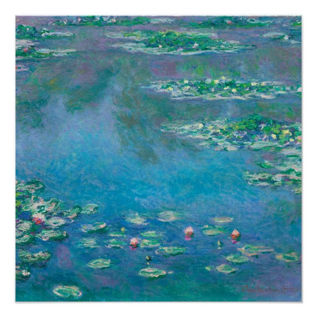 Pôster Lírios por Claude Monet Fine Art Painting (Frente)
