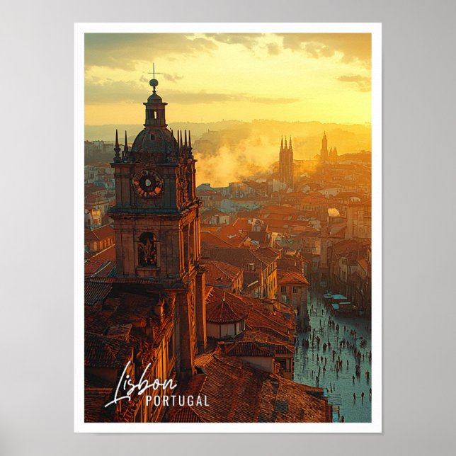 Poster Lisboa Portugal Belgento (Frente)