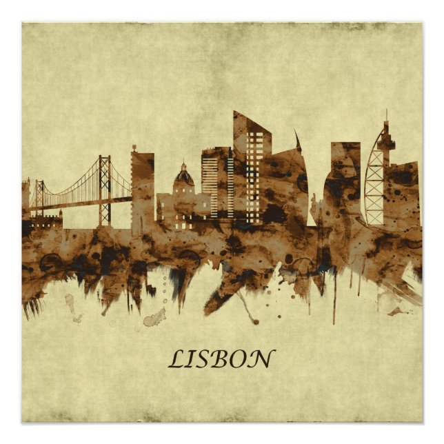 Pôster Lisboa Portugal Cityscape (Frente)