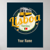 Lisboa Portugal com Tram Vintage Souvenir