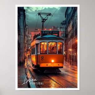 Poster Lisboa Portugal é o belo lugar turístico