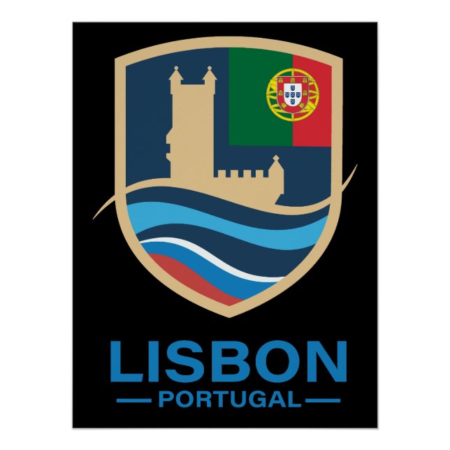 Pôster Lisboa Portugal Europa (Frente)