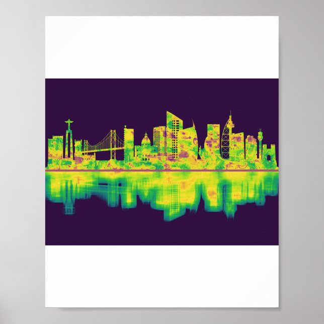 Poster Lisboa Portugal Skyline (Frente)