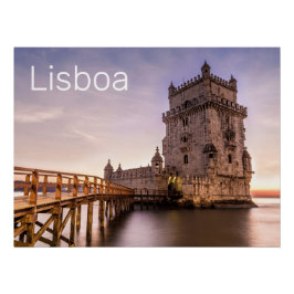 Pôster Lisboa Portugal Torre de Belém — Feriado Sunset