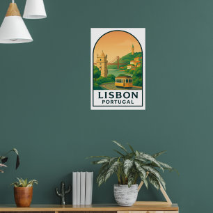 Poster Lisboa Vintage Portugal – Cidade Retro de Viagem