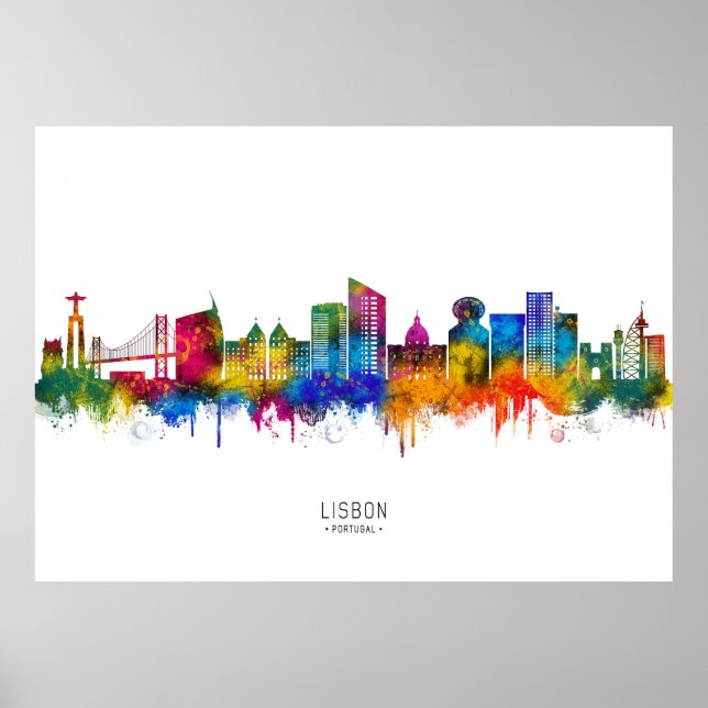 Poster Lisbon Portugal Skyline (Frente)