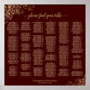 Poster Lista de Assentos em Ordem Alfabética do Auburn Br