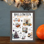 Poster Lista de Baldes Halloween | Ilustrações de Aquarel<br><div class="desc">Ilustrações desenhadas à mão por cores da moda dos favoritos do Halloween. Perfeito para o feriado. Pode ser transferido para qualquer produto Zazzle carregares. Adoramos o Halloween e estamos carregando nossas melhores designs de queda pretas, laranja e Spooktaculares. O Halloween pode ser o melhor feriado de todo o ano. Claro,...</div>