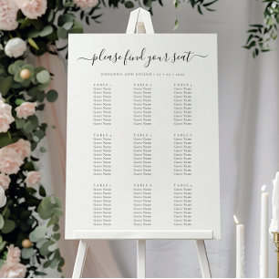 Poster Lista de Convidados Carta de Sentadas Casamento Gr
