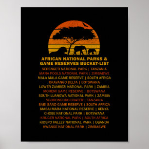 Poster Lista de Desejos da Safari Africana Pôr do Sol Leã