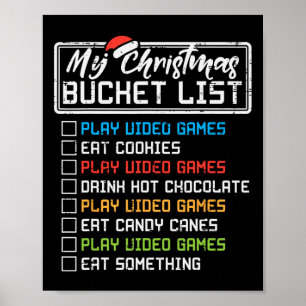 Poster Lista de Desejos de Natal Video Games Natal Gamer
