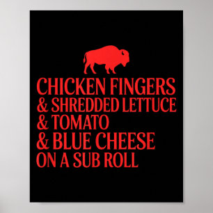 Poster Lista de Ingredientes do Sanduíche de Finger de Fr