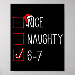 Poster Lista de Natal Legal Travesso 6 7 Divertido Seis S
