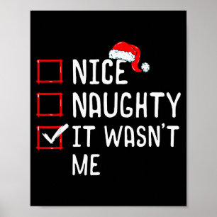 Poster Lista de Natal Nice Naughty Não Fui Eu