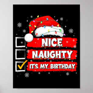 Poster Lista de Natal Papai Noel Bonito Travesso É Meu An