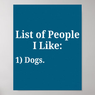 Poster Lista De Pessoas Que Eu Gosto Cachorro Amante De A