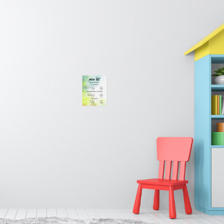 Poster Lista de preços artísticos verdes e azuis