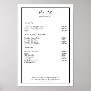 Poster Lista de Preços Brancos Simpel