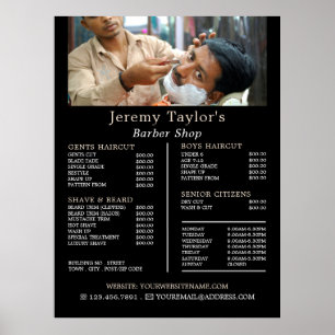 Poster Lista de Preços da Barbearia Close Shave
