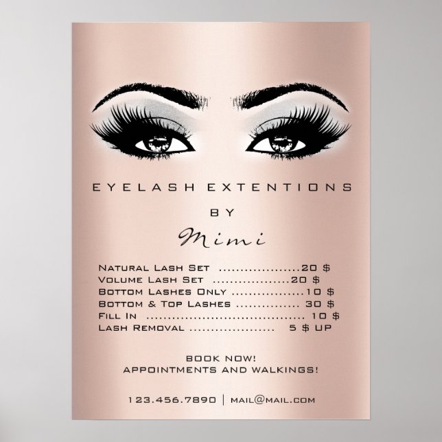 Poster Lista de Preços das Coletas de Cinzas Douradas ros (Frente)