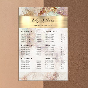 Poster Lista de Preços das Folhas de Água e Ouro