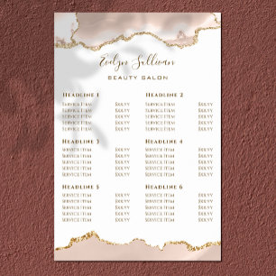 Poster Lista de Preços de Agato de Blush de Ivory
