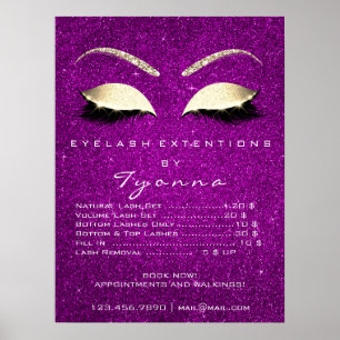Poster Lista de Preços de Invólucro Dourado da Orquídea R