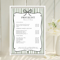 Lista de Preços de Laço Vintage Verde Branco Listr