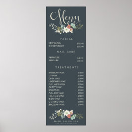 Poster Lista de Preços de Menu de Salão de Spa de Impress