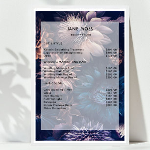 Poster Lista de Preços de Salão Boho Floral Moderno