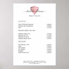 Poster Lista de Preços do Diamond Modern Rosegold