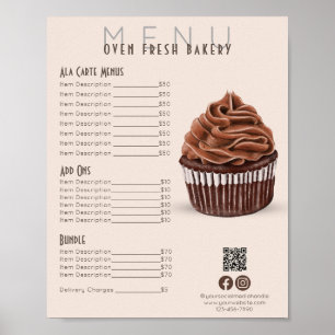 Poster Lista de Preços do Mercado do Menu de Blush do Cup