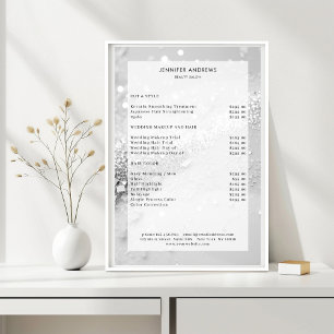 Poster Lista de Preços do Salão da Glitter Moderna