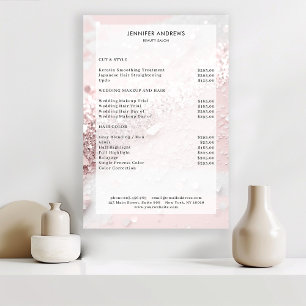 Poster Lista de Preços do Salão da Glitter Moderna