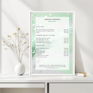 Poster Lista de Preços do Salão da Glitter Moderna