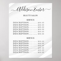 Lista de Preços do Salão de Beleza Vintage