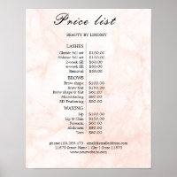 Lista de Preços do Salão de Beleza Vintage