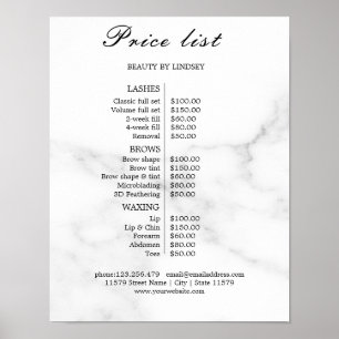Poster Lista de Preços do Salão de Beleza Vintage